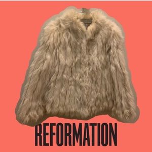 Reformation real rabbit fur jacket